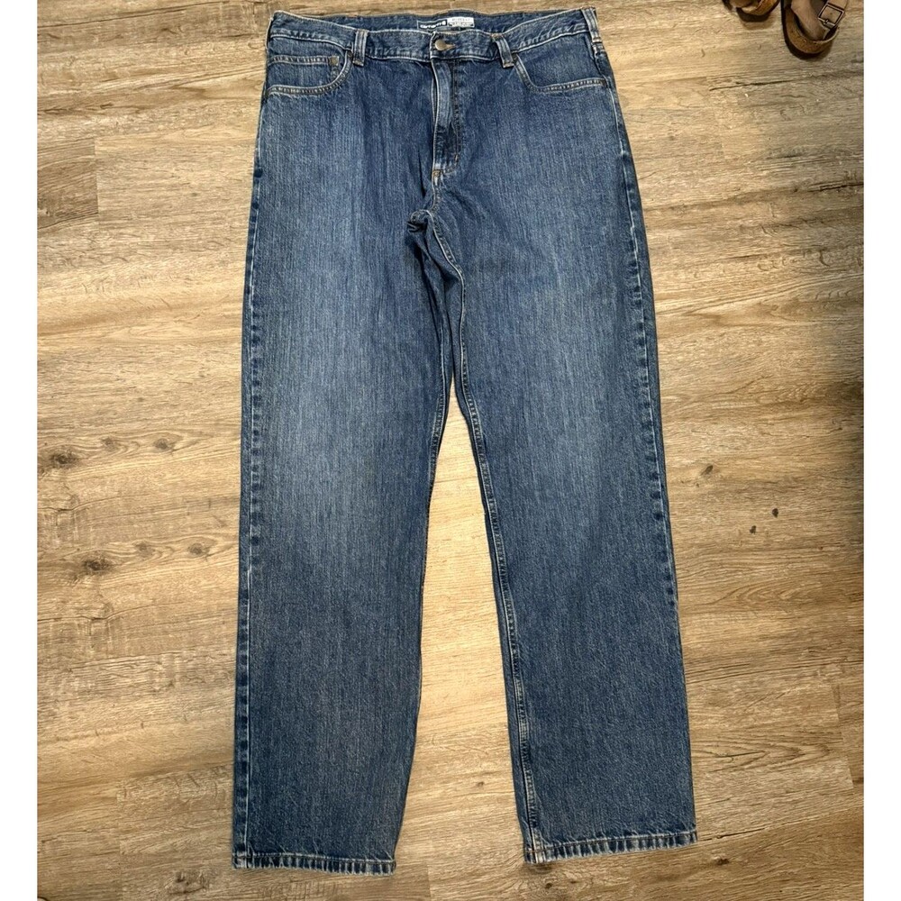 Carhartt Jeans Mens 40x36 Blue Relaxed Fit Straight Leg Workwear Denim